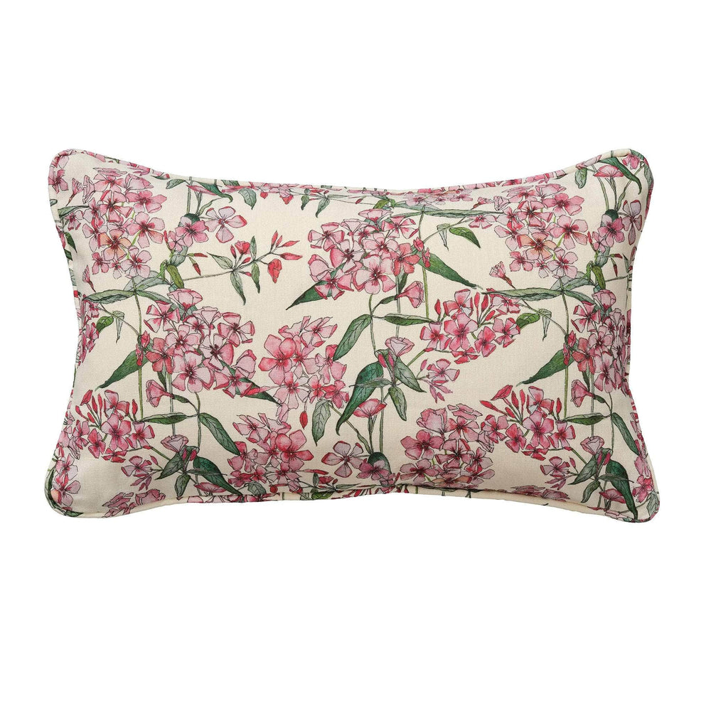 Rectangle Pink Phlox Cushion with Piping