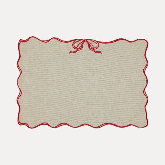 Viena Placemat, Beige with Red