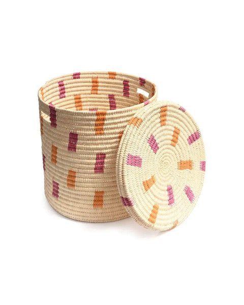 MADOADOA: Orange and Pink Brushstroke Laundry Basket