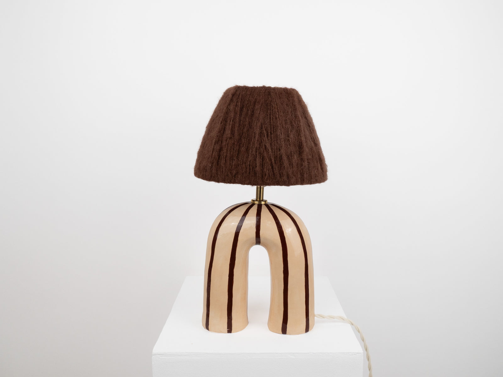 'You' Table Lamp - Brown Stripes