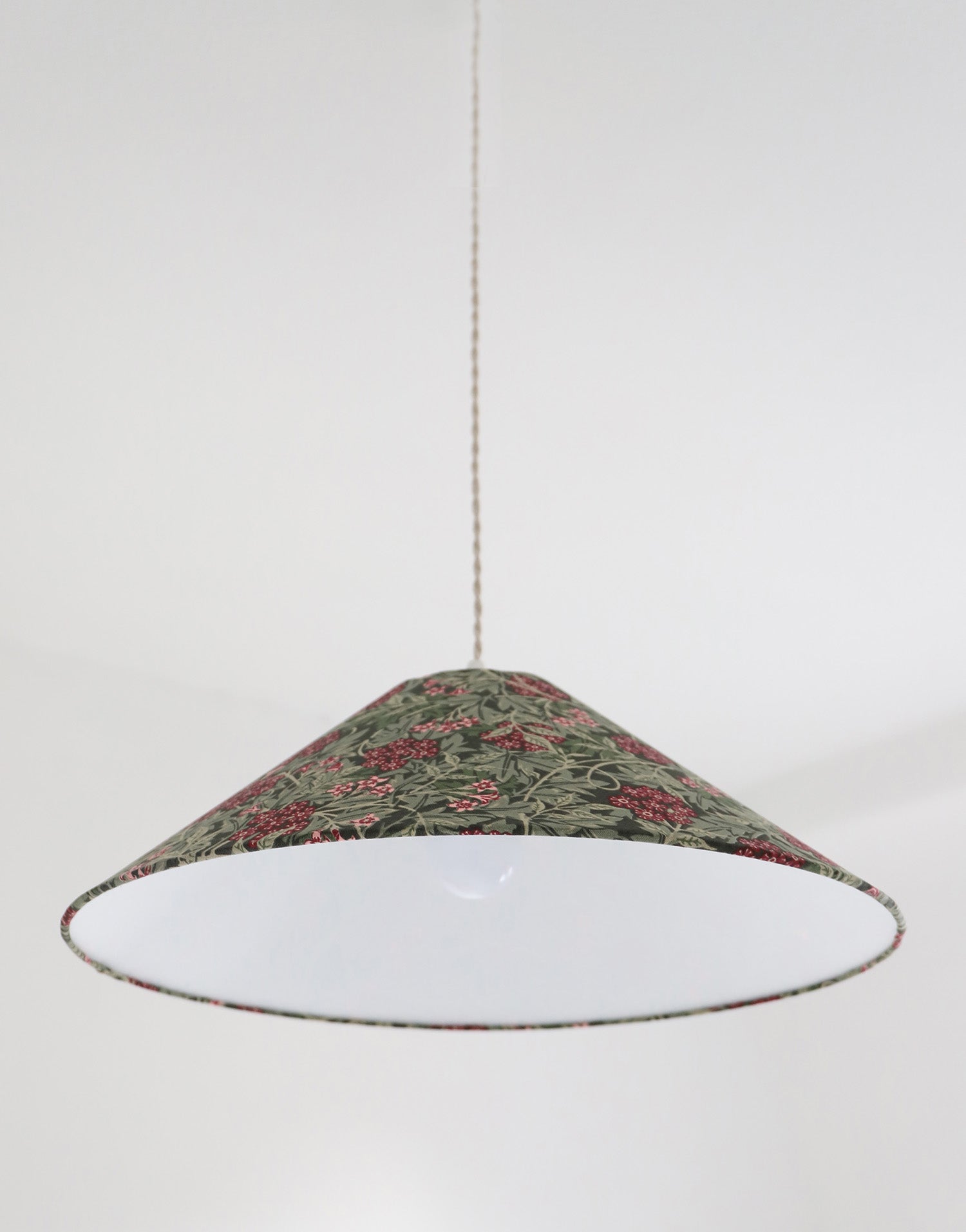 Vintage Trapeze Pendant Light with Floral Print