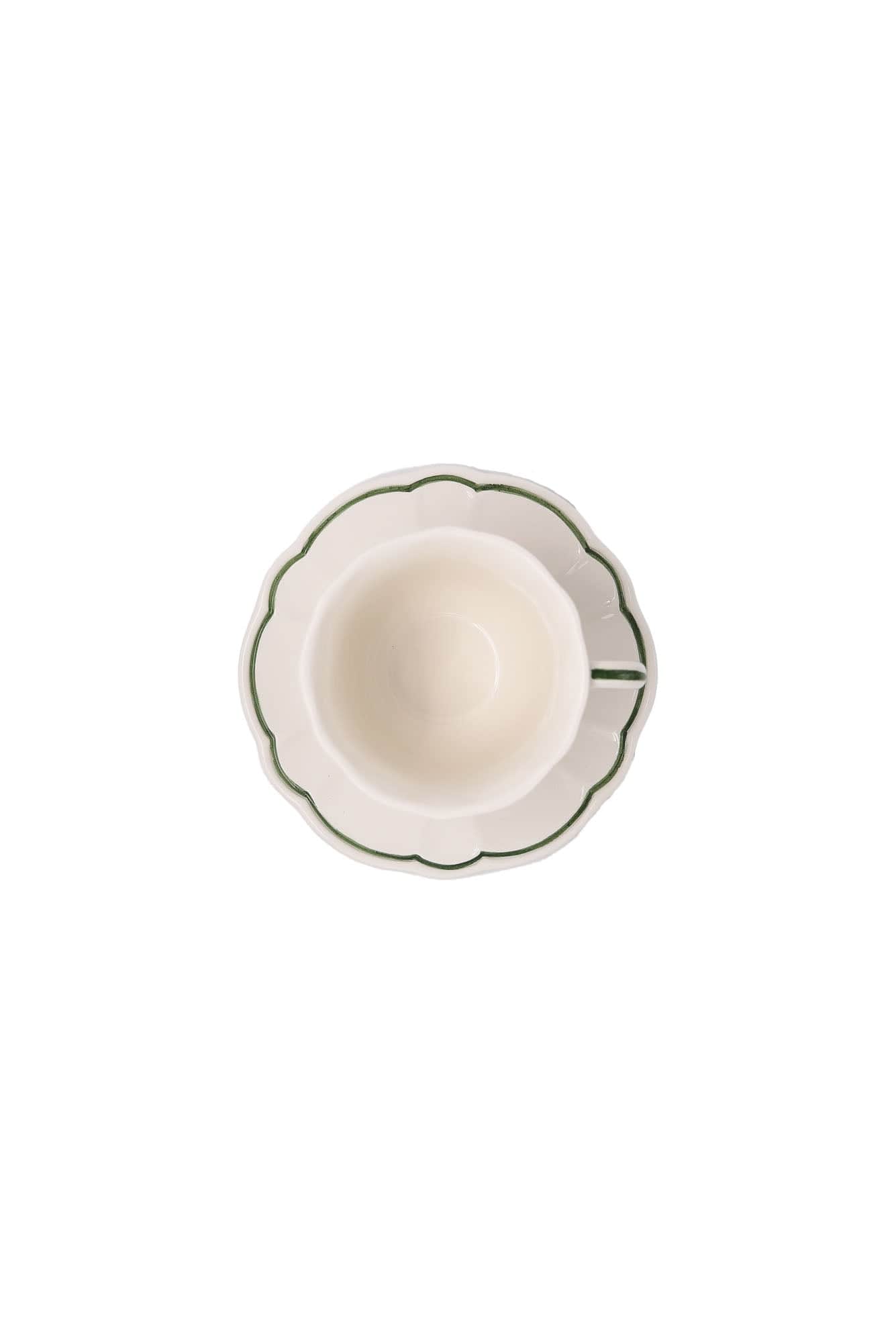 Romilly Teacup & Saucer, Green, Set Of 2
