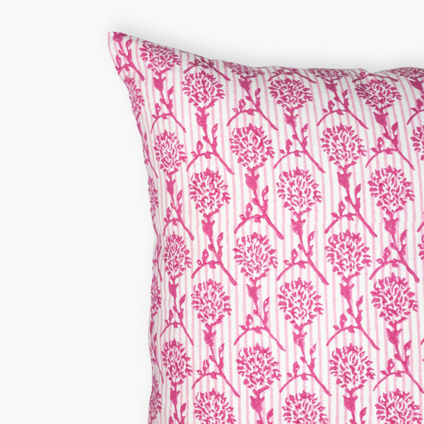 Nikhar Pure Linen Throw Pillow Cover - Pink