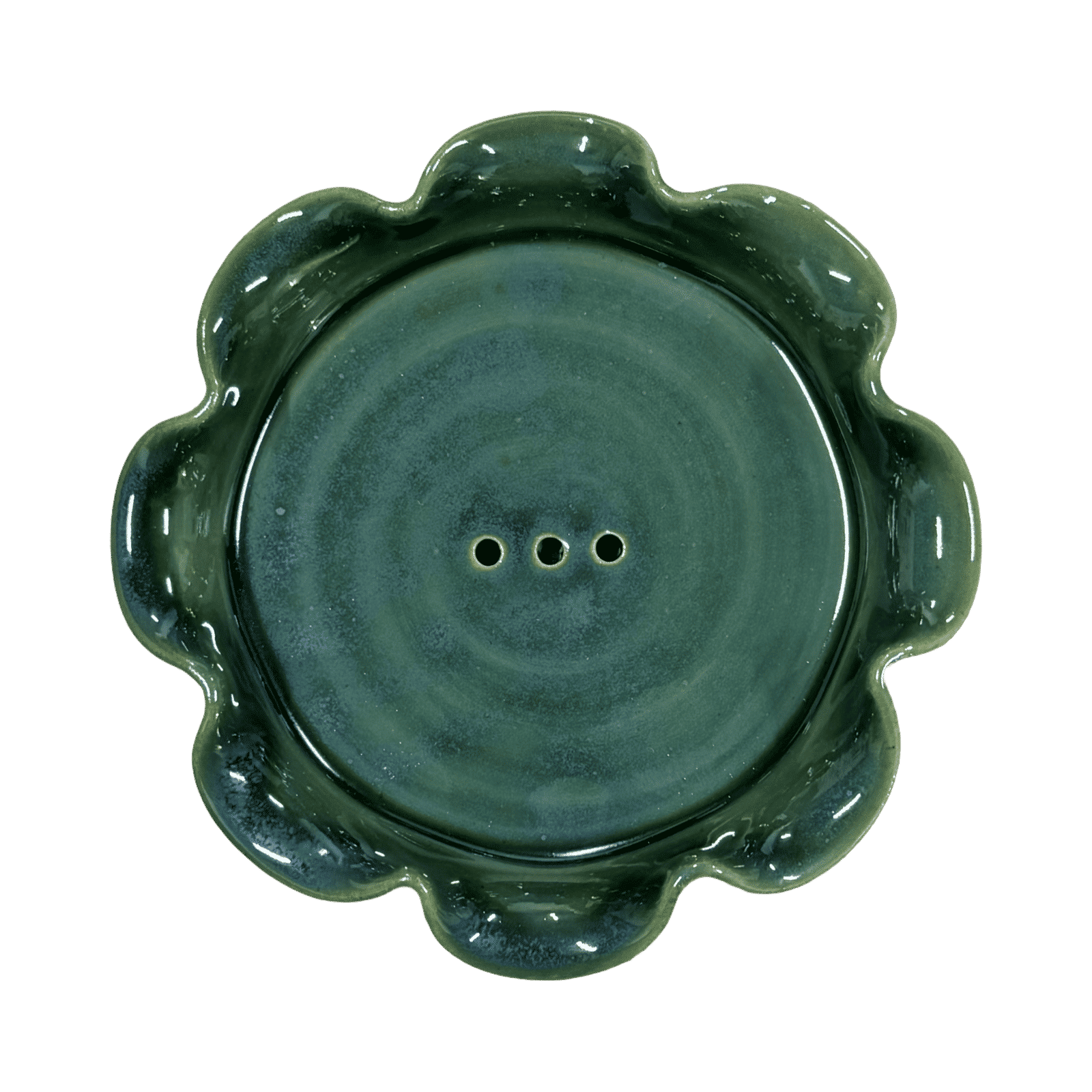 Frilly Soap Dish - Emerald