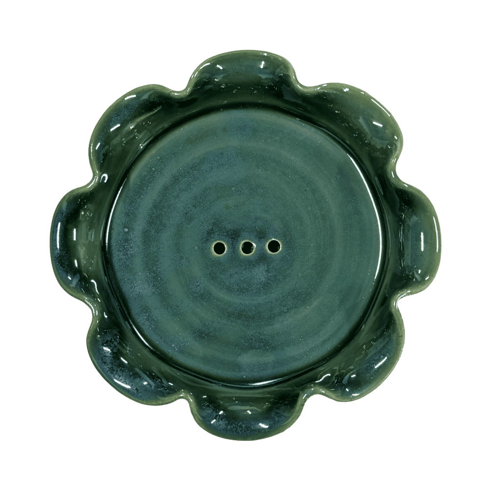 Frilly Soap Dish - Emerald