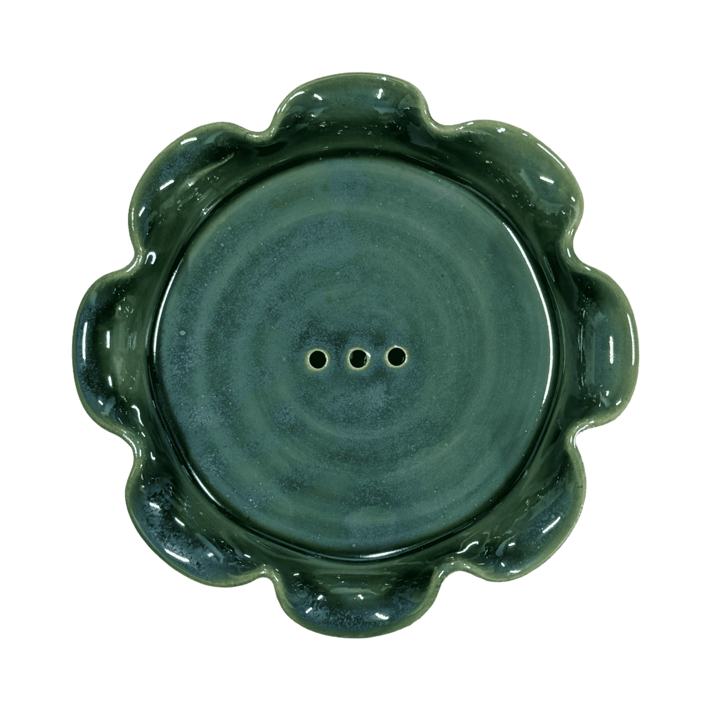 Frilly Soap Dish - Emerald