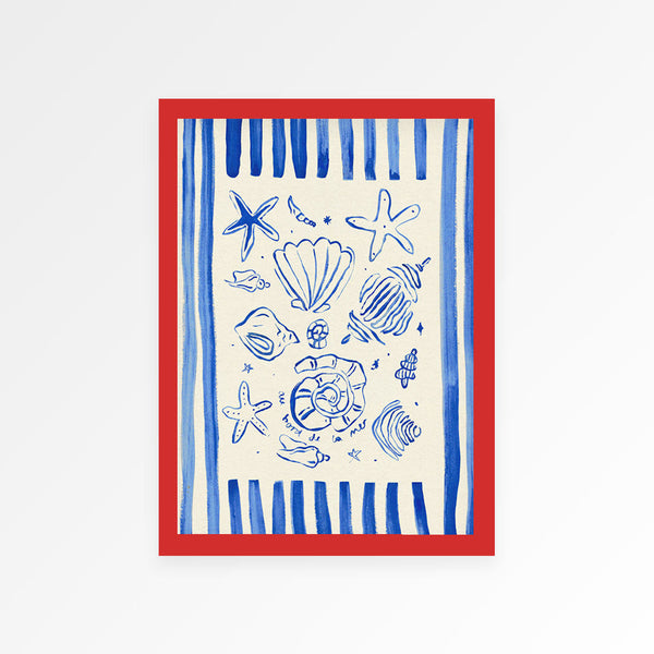 By The Seaside Hand Painted Print