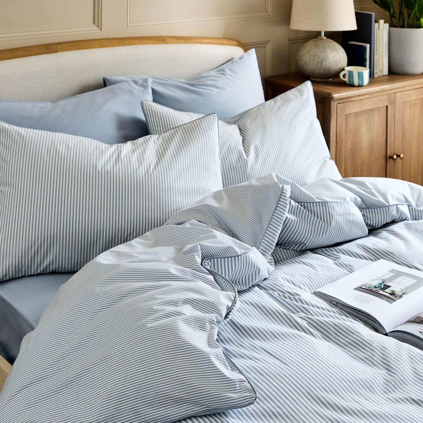 Luxury Organic Cotton Nordic Sky Striped Duvet Cover