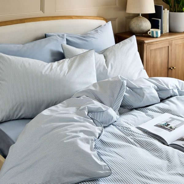 Luxury Organic Cotton Nordic Sky Striped Duvet Cover