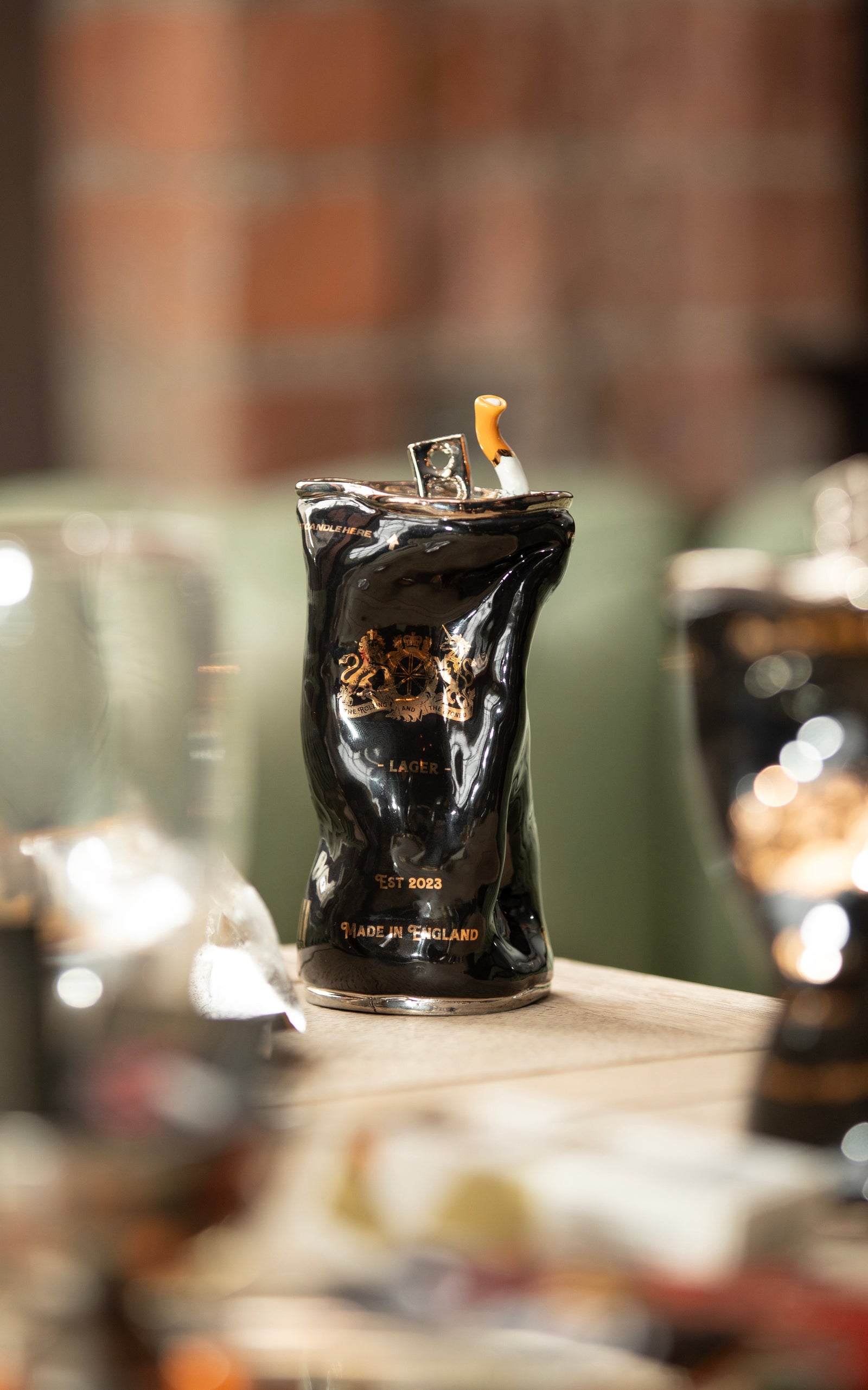Silver Stubby Beer Can