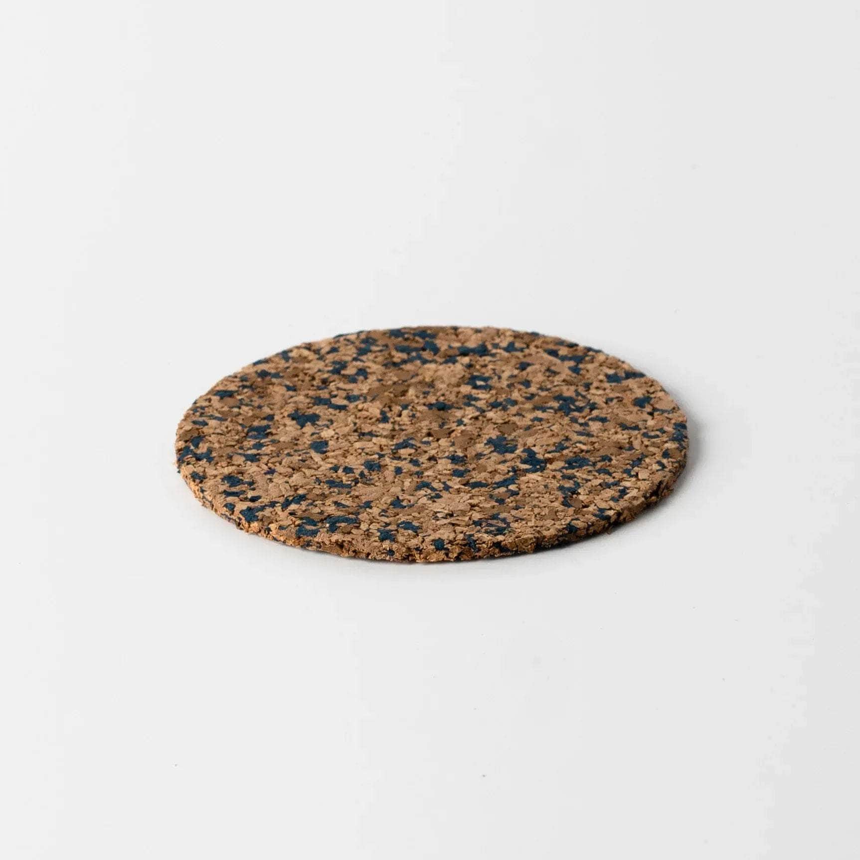 Navy Speckled Round Cork Coasters - Set of 4