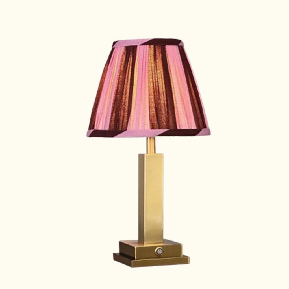 Philia Table Lamp Pink/Brown Stripes