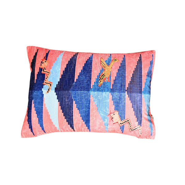 Rawnipen Cushion - Various Blues And Pink