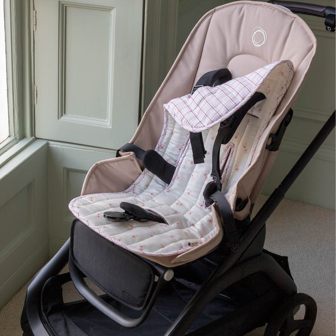 Pram Liner - Anemone / Pink Check