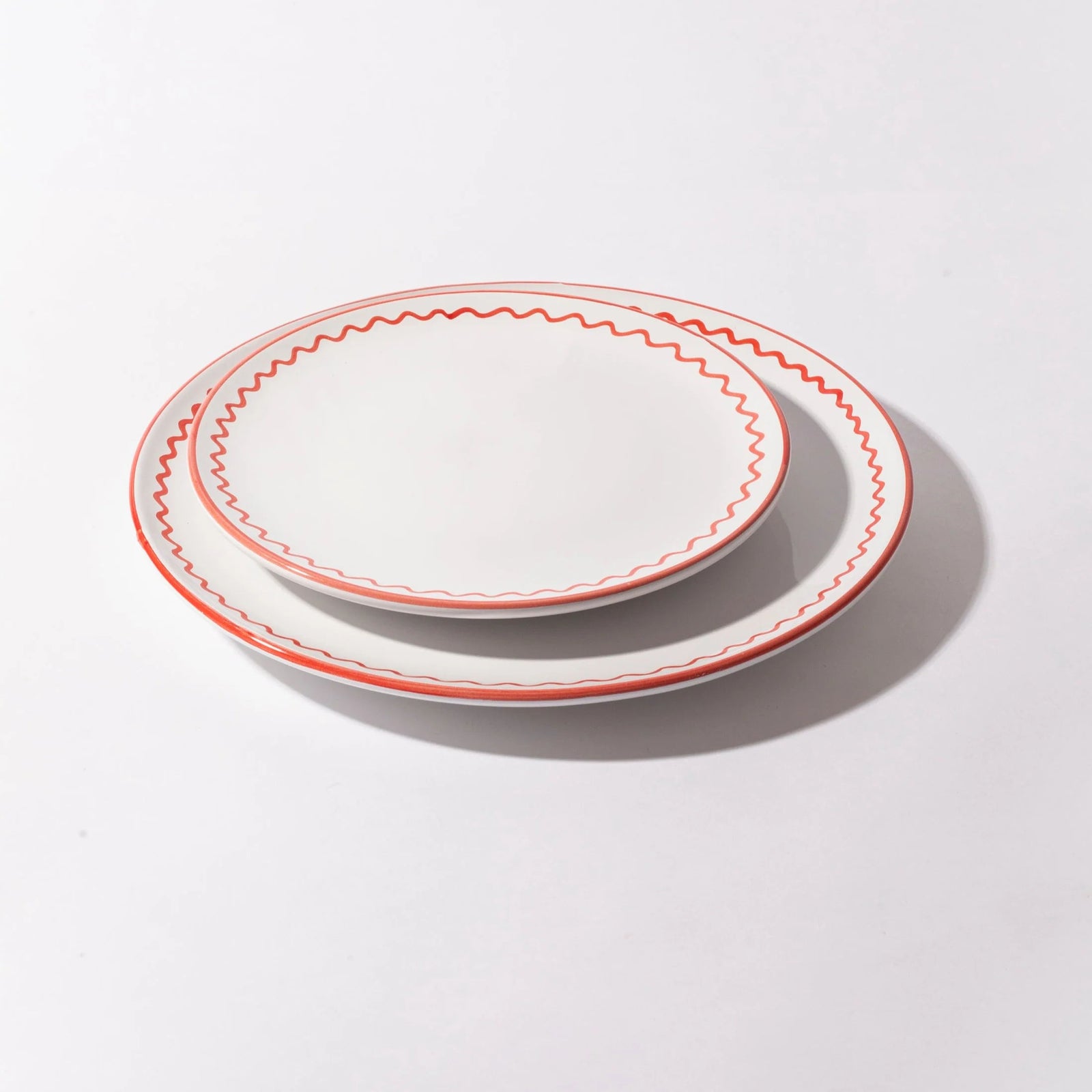 Dinner Plate - Lobster Red Zigzag