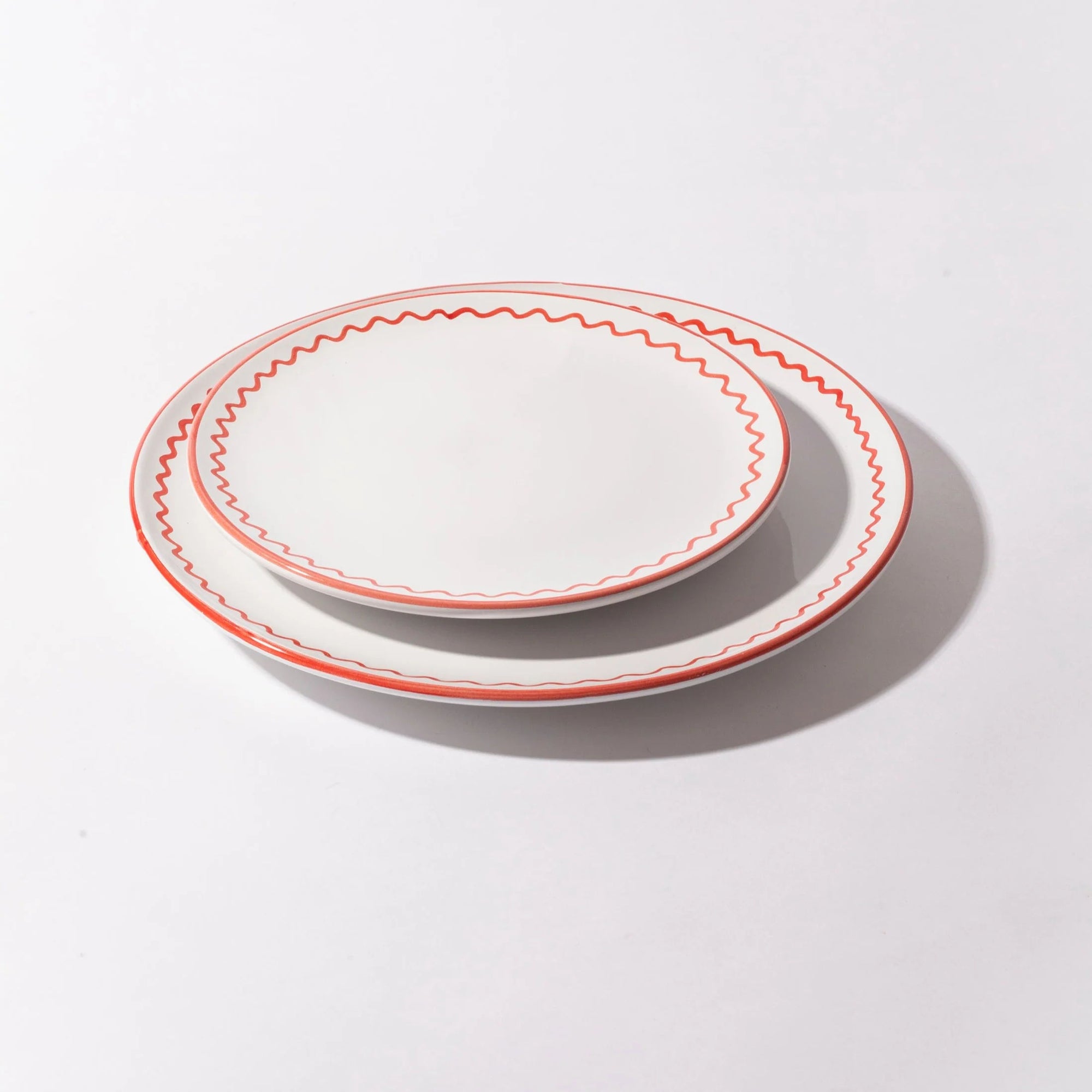 Dinner Plate - Lobster Red Zigzag