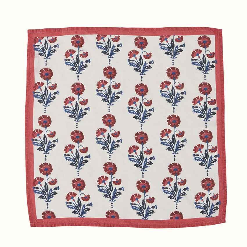 Napkin Dianthus in Indigo Iron