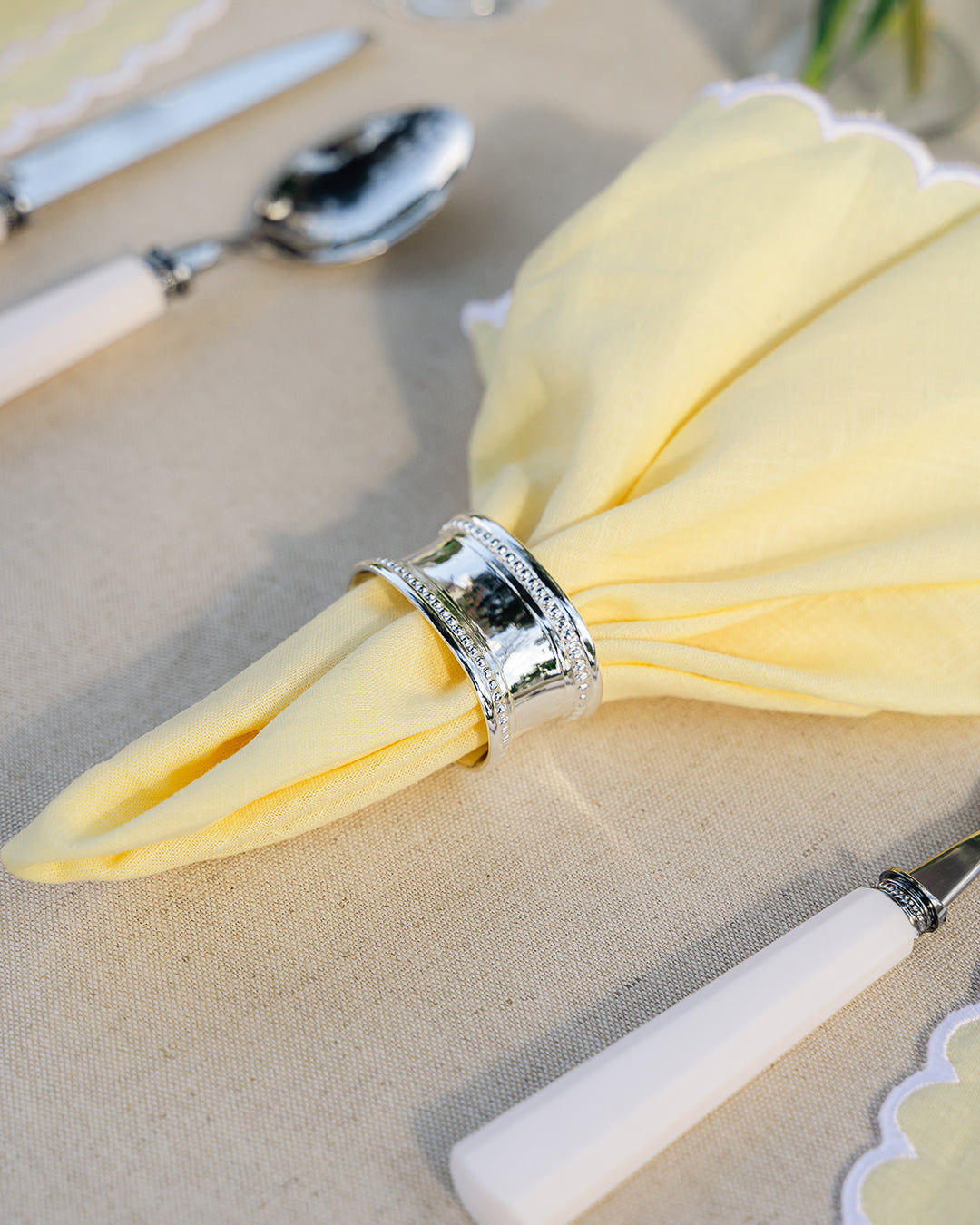 Silver Striped Napkin Ring