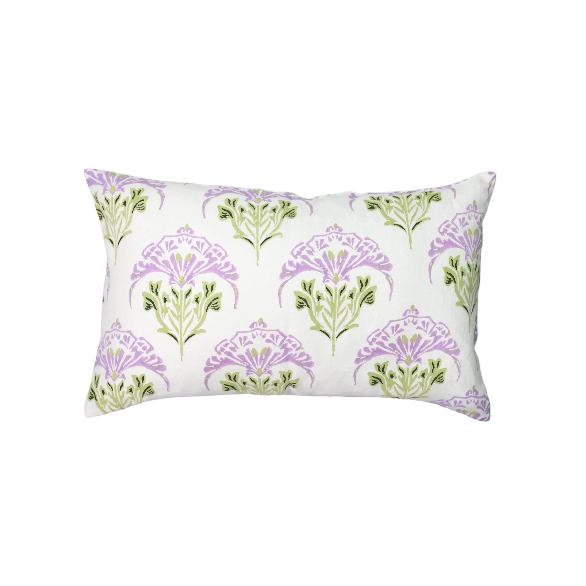 Soma - Lumbar Linen Throw Pillow Cover - Lavender