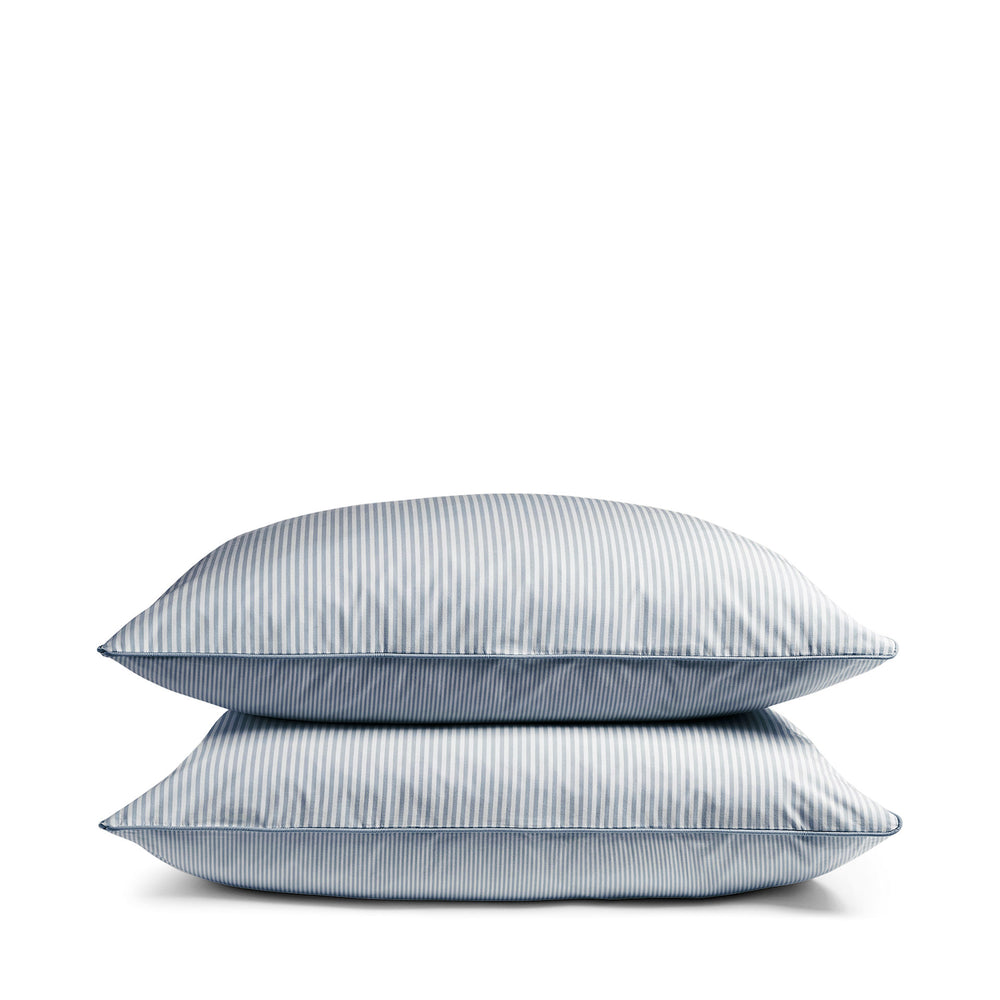 Luxury Organic Blue Striped Pillowcases