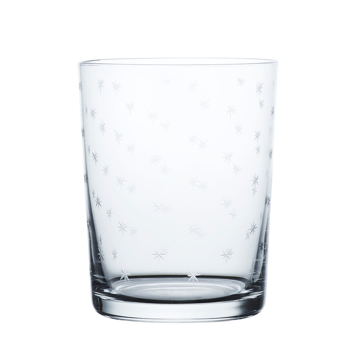 A Set of Four Crystal Large Tumblers with Stars Design