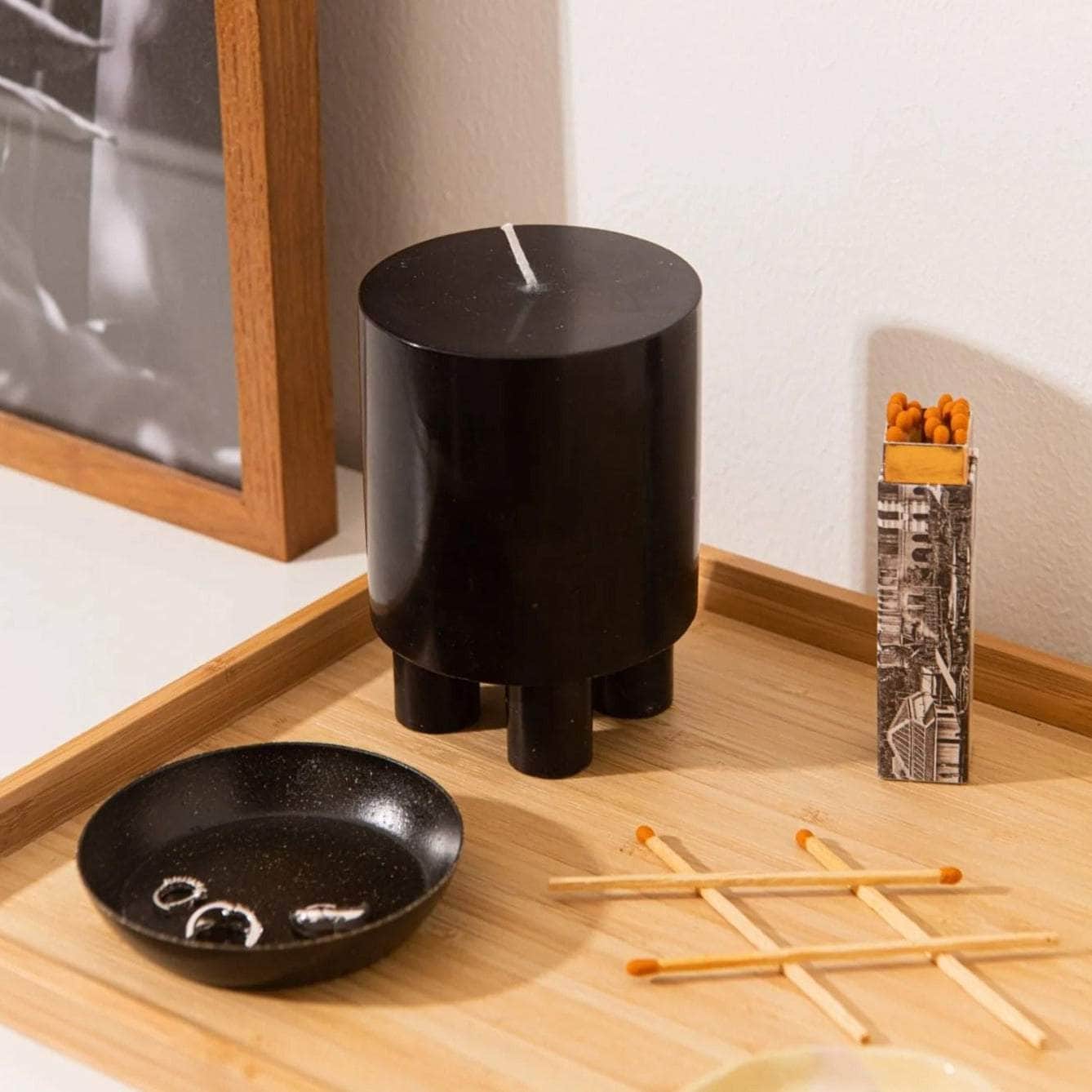 Stack Candle Prop - Obsidian Black