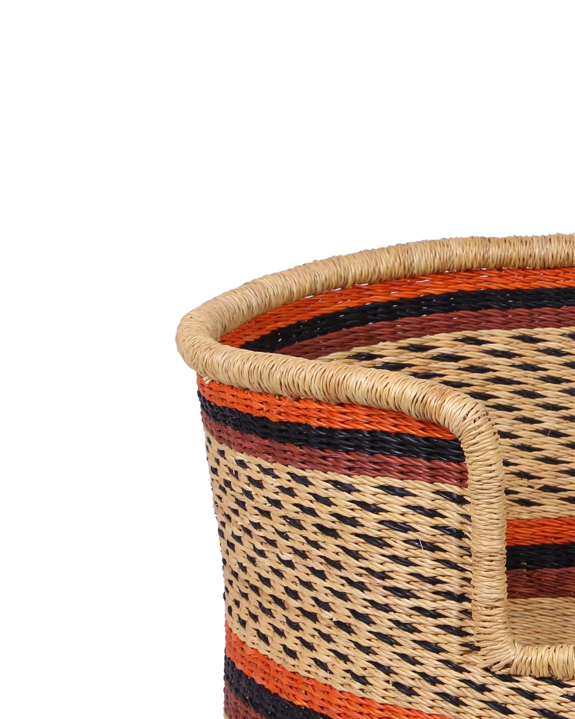 NKURUMAH: Orange, Black and Brown Dog Basket - Medium