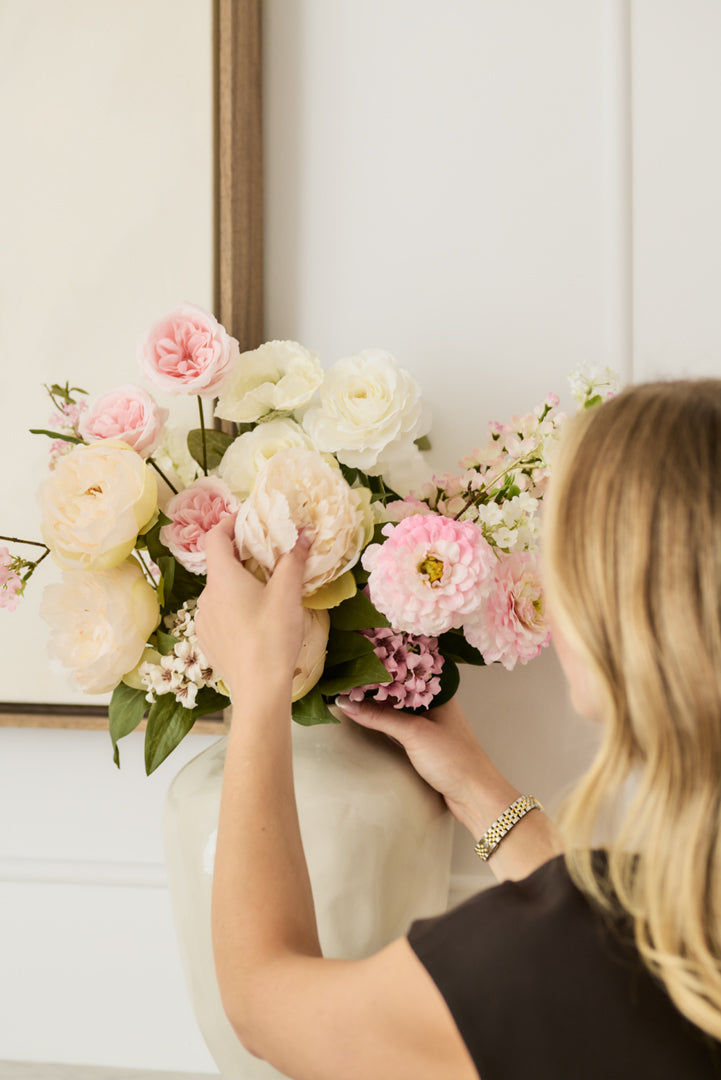 Daphne - Faux Flower Arrangement - Whites, Creams & Pinks