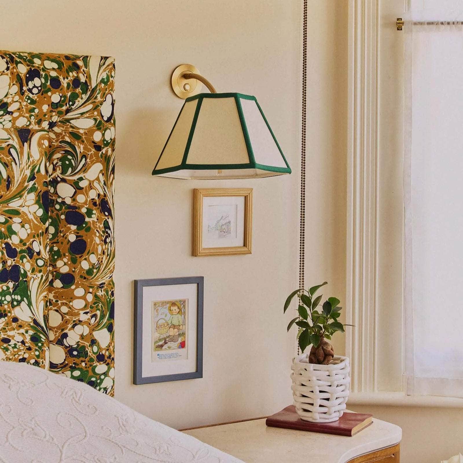 Small White Basketweave Planter