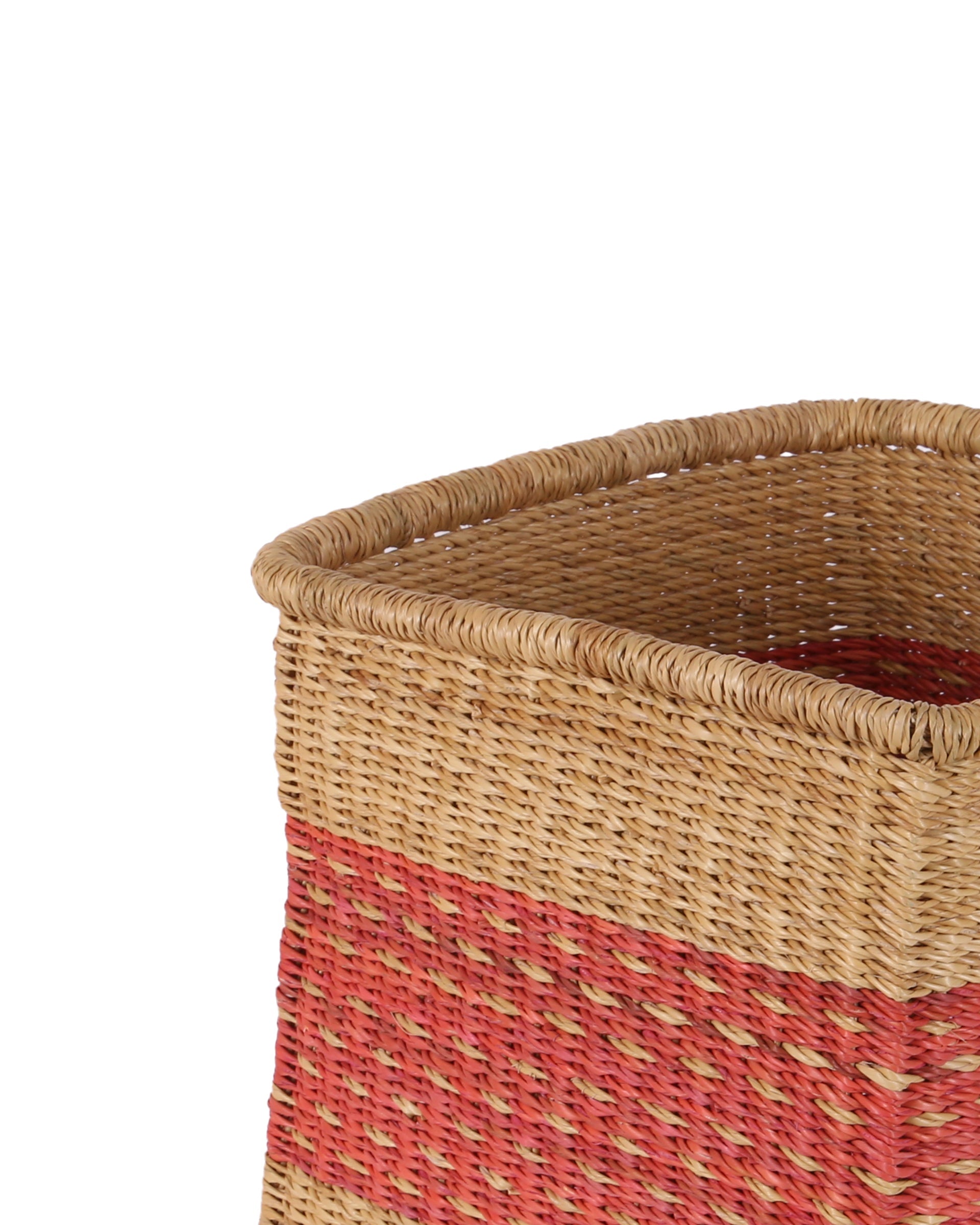 ABEEKU: Orange and Natural Square Storage Basket