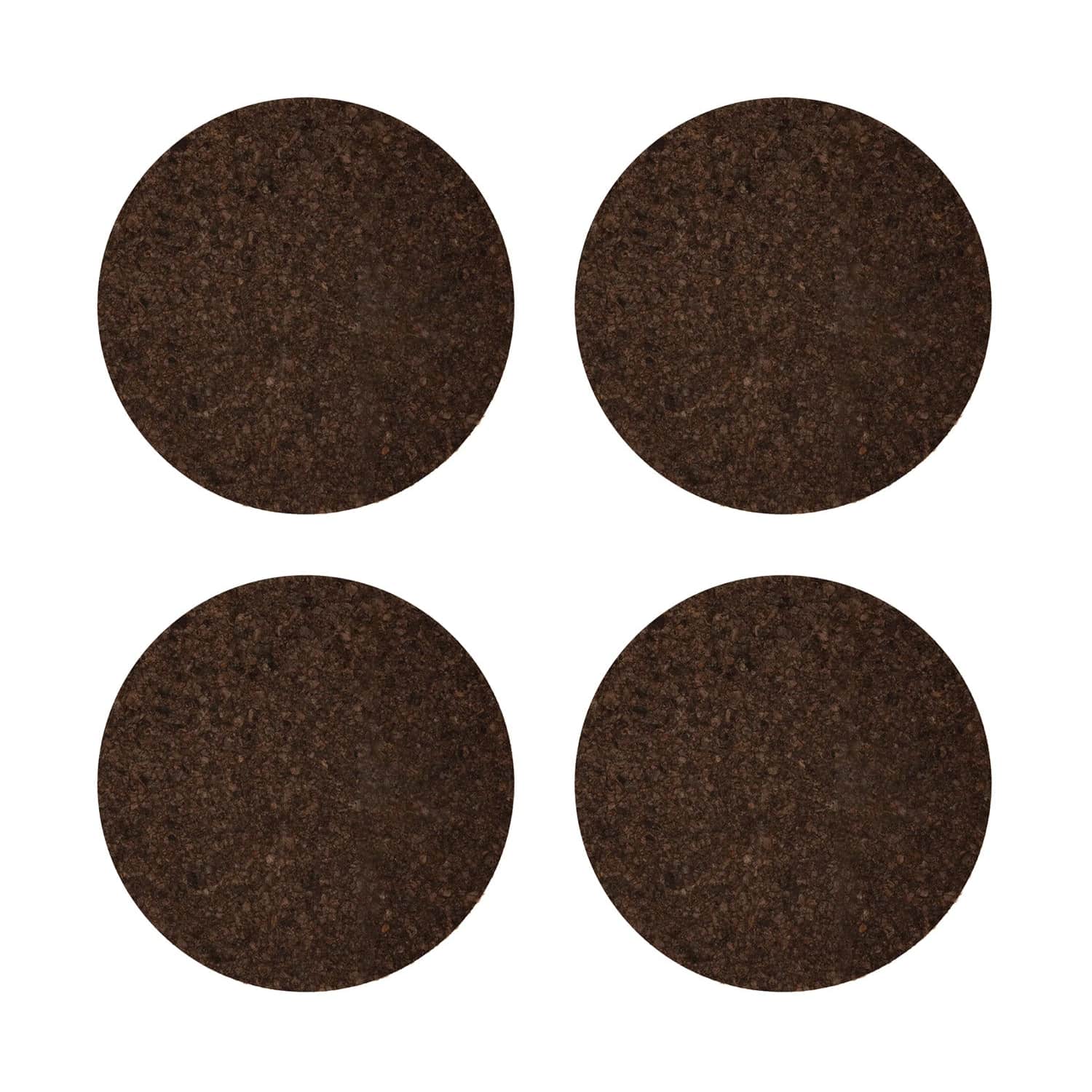 Round Natural Cork Coasters Set of 4 - 2 Tone