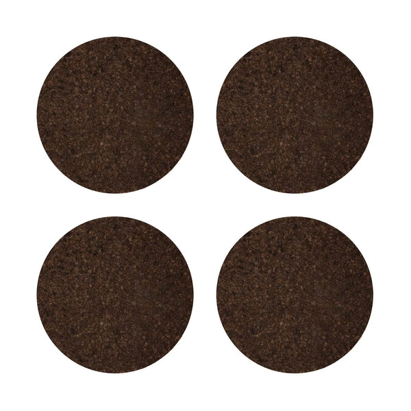 Round Natural Cork Coasters Set of 4 - 2 Tone