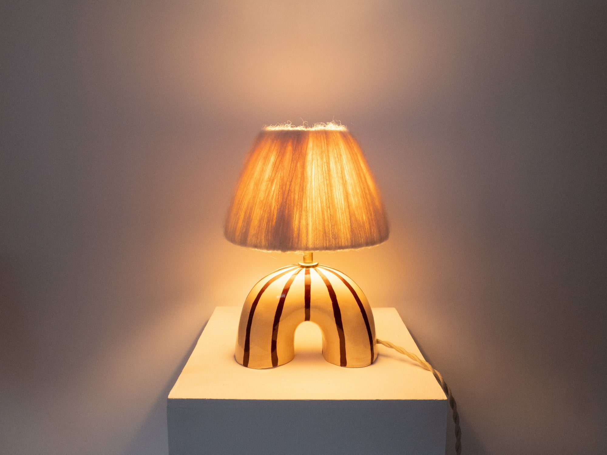 'Me' Table Lamp - Brown Stripes