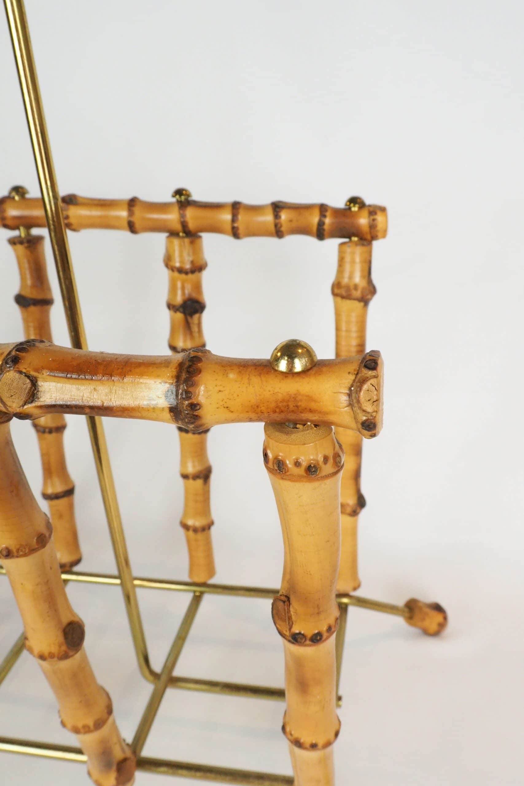Vintage Bamboo Magazine Rack
