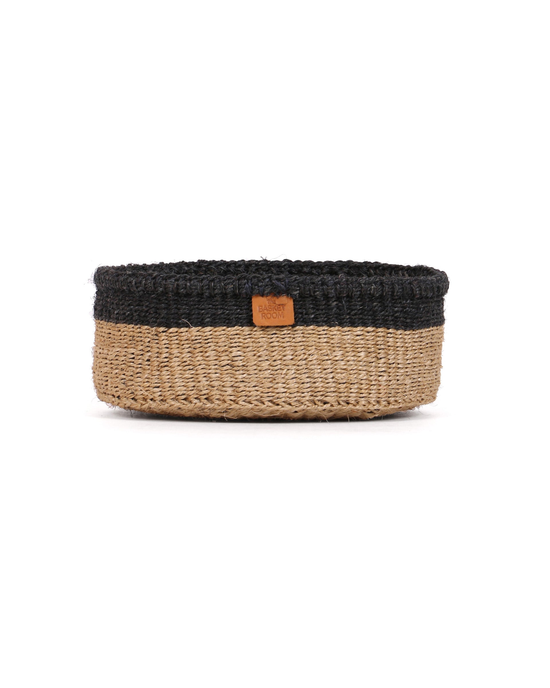 SWARA: Natural and Black Colour Block Woven Bread Basket