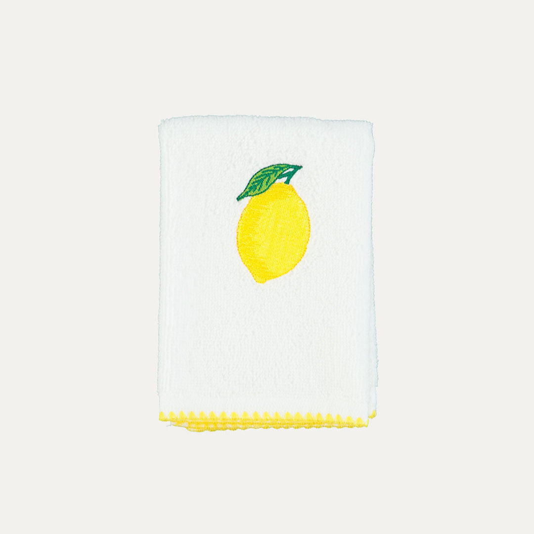 Hand Towel with Shell and Lemon Design