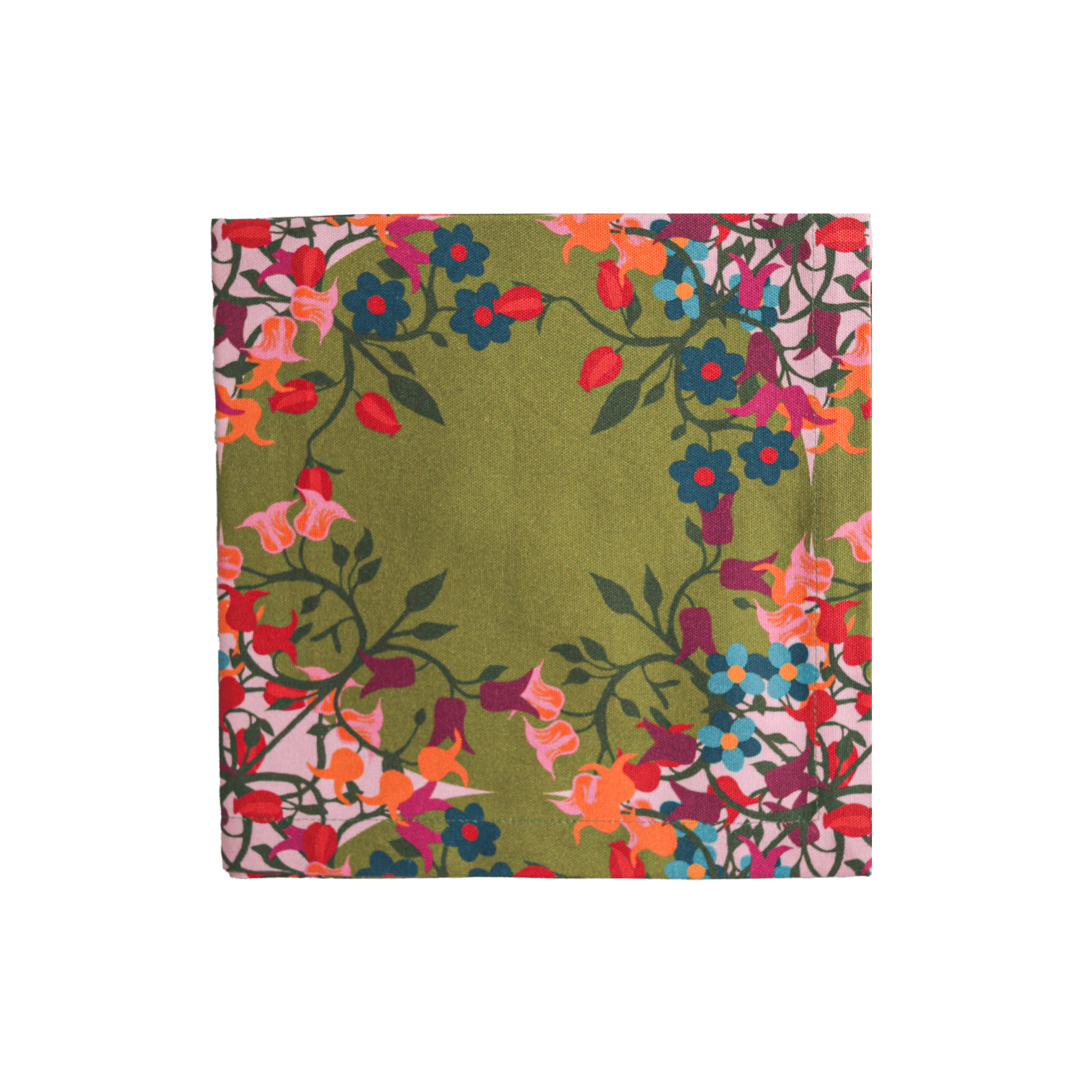 6 Napkins Blumen Green Offcut Version