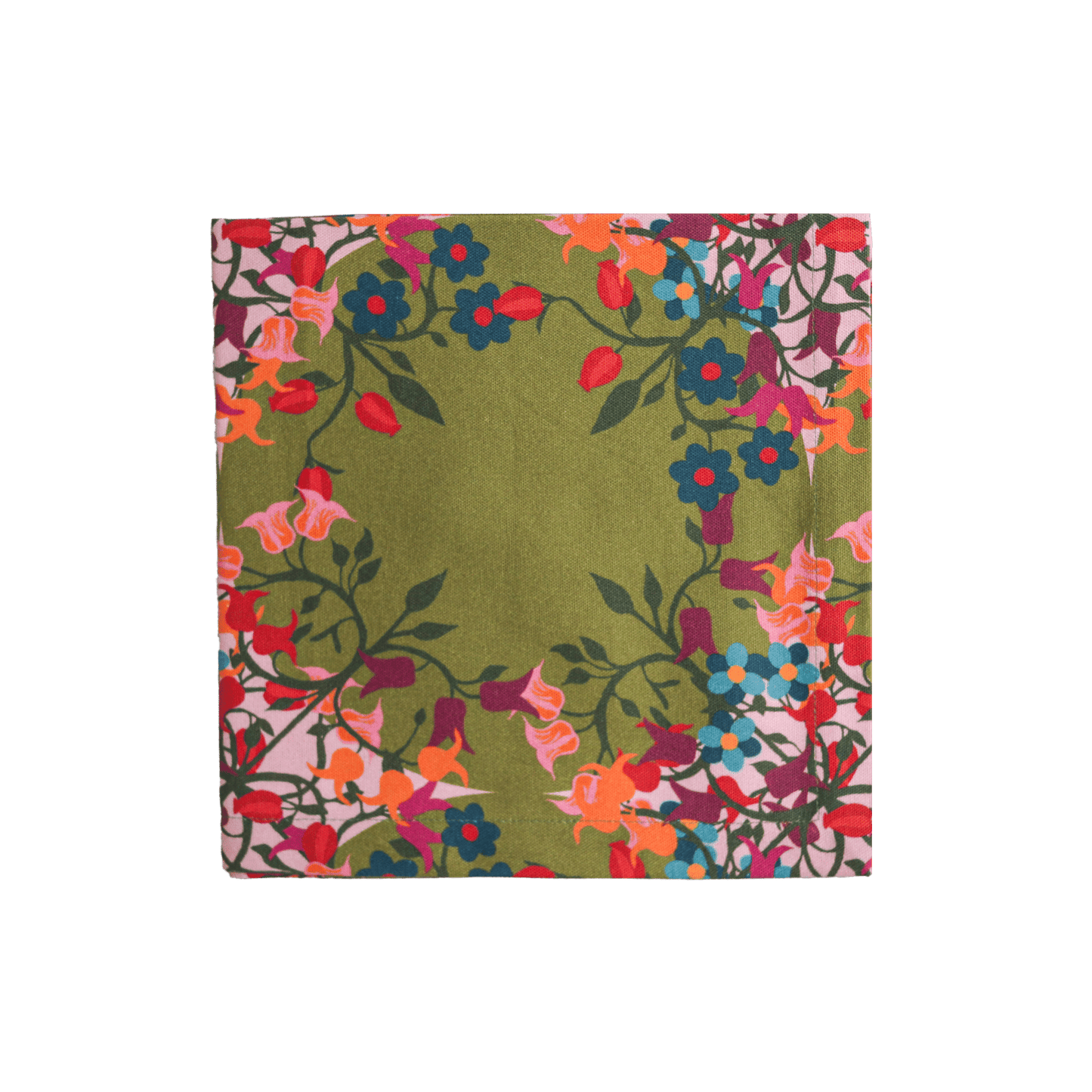 6 Napkins Blumen Green Offcut Version