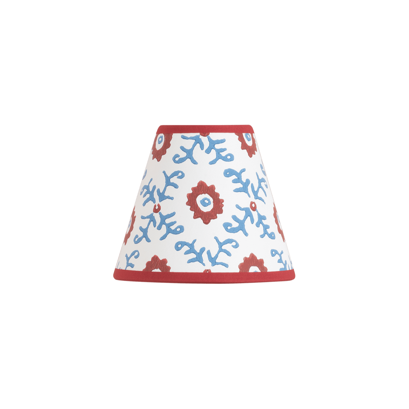 Folk Flower Mini Lampshade - Red / Blue
