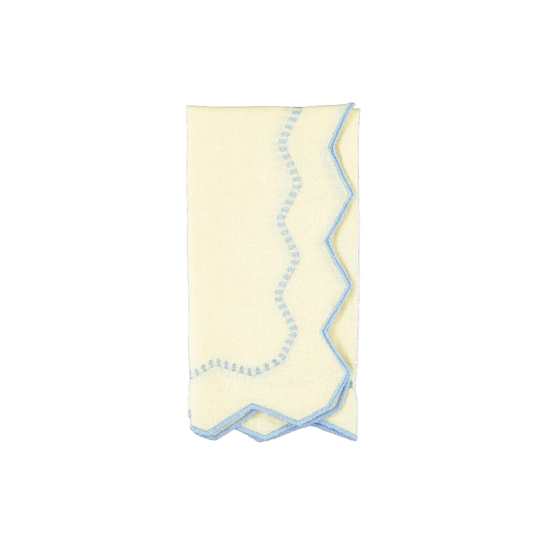 Alba Napkin, Pastel Yellow with Blue