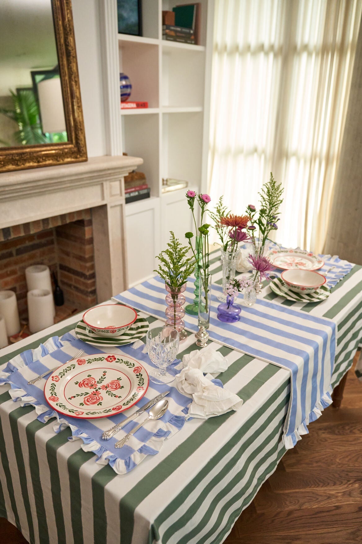 Purple Striped Table Runner - Between Us