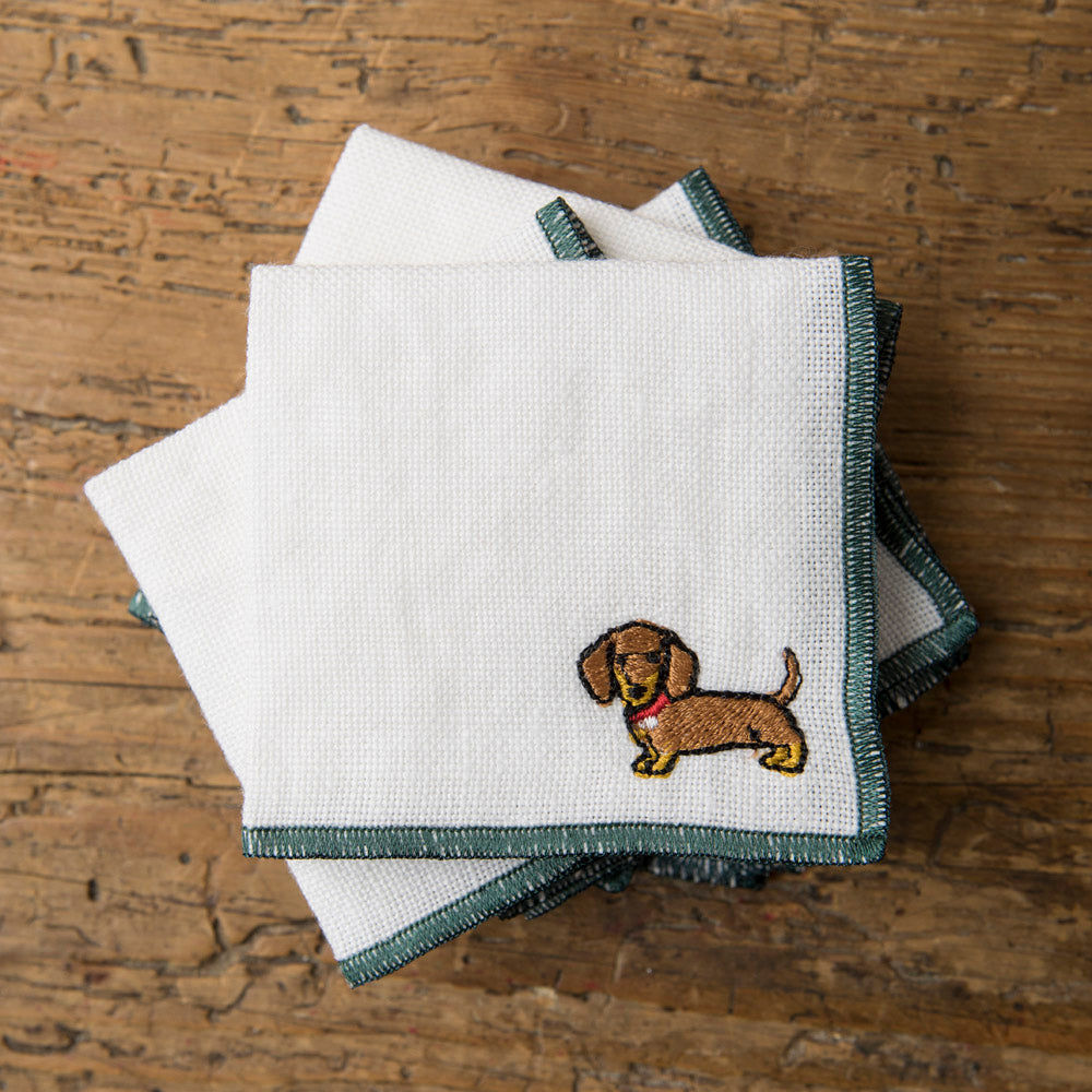 Linen Cocktail Napkins – Dachshund
