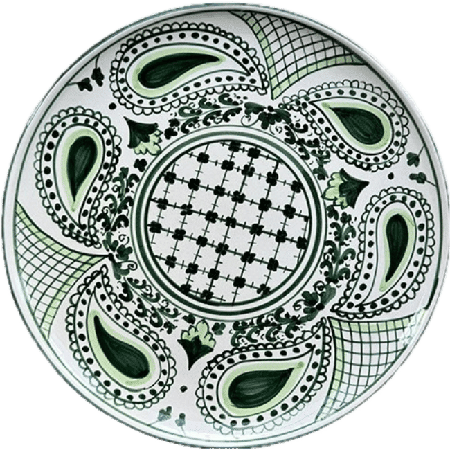 Large Round Green Bandana Plate
