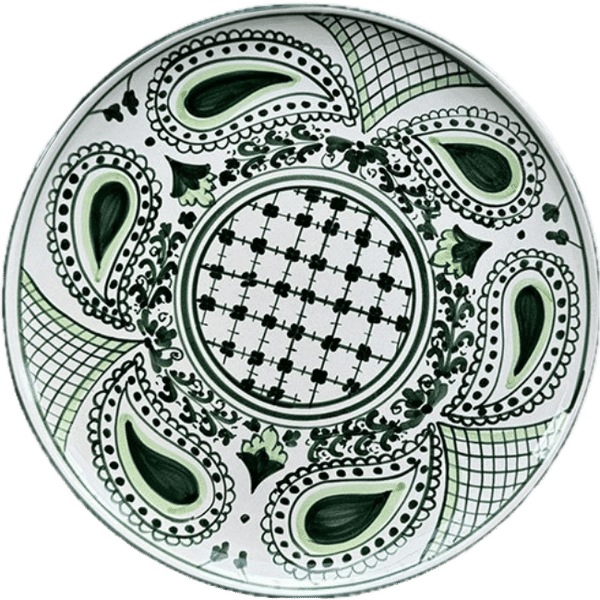Large Round Green Bandana Plate