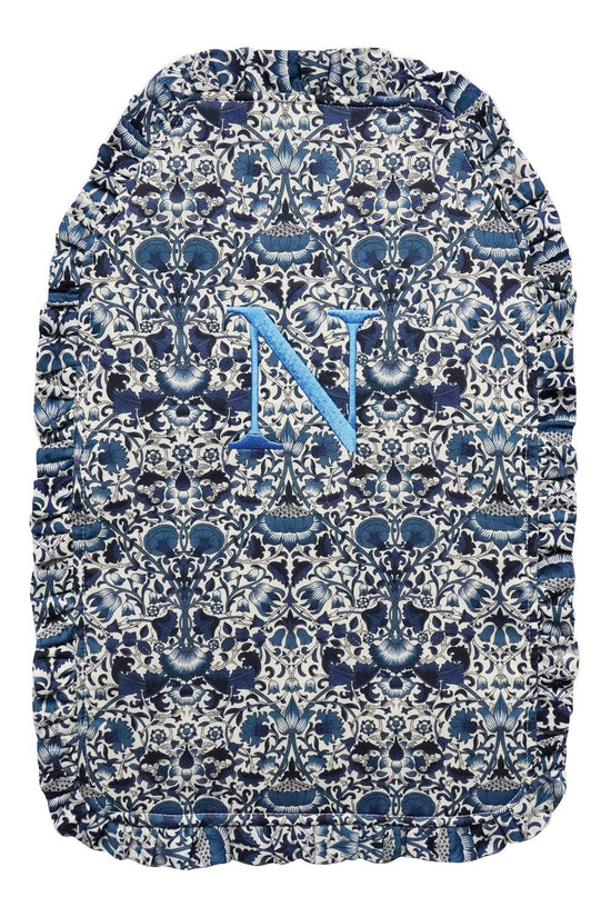 Liberty Fabric Ruffle Edge Hot Water Bottle LODDEN NAVY