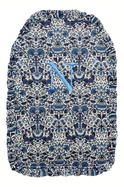 Liberty Fabric Ruffle Edge Hot Water Bottle LODDEN NAVY