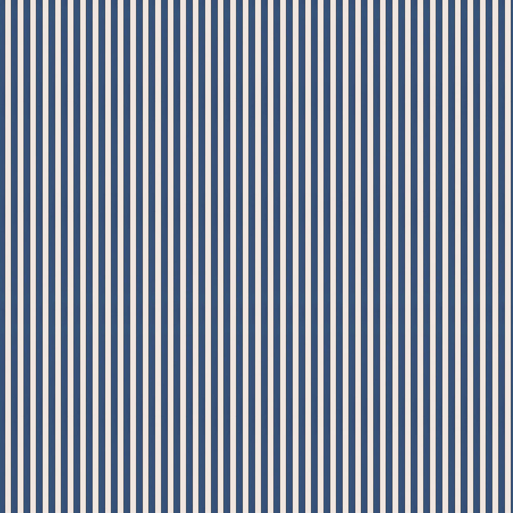 Tuscan Stripes Wallpaper - Navy Blue and Oatmeal