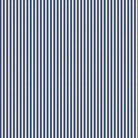 Tuscan Stripes Wallpaper - Navy Blue and Oatmeal