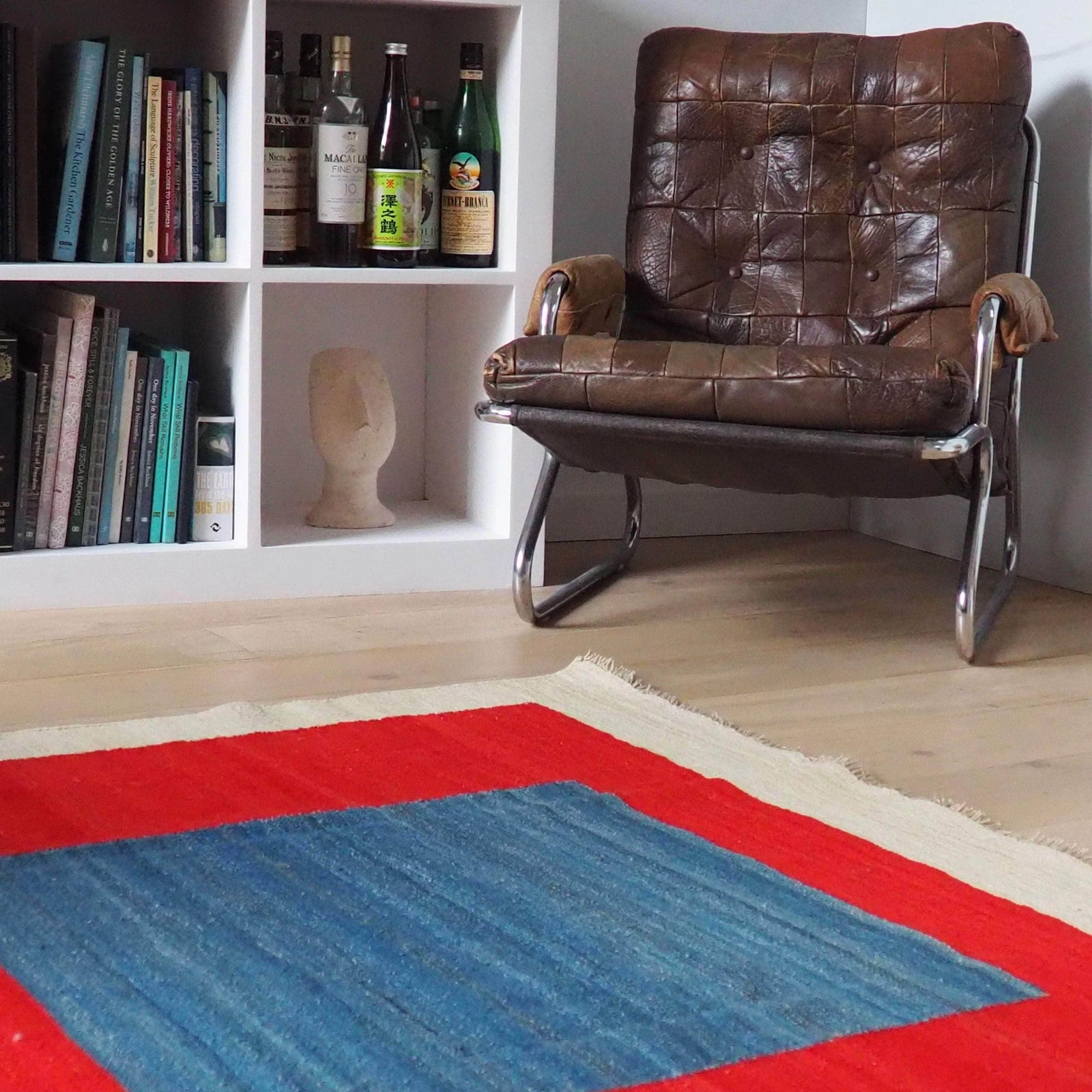 Squares Flatweave Rug - Pomegranate