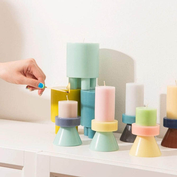 Stack Candle Prop - Mint